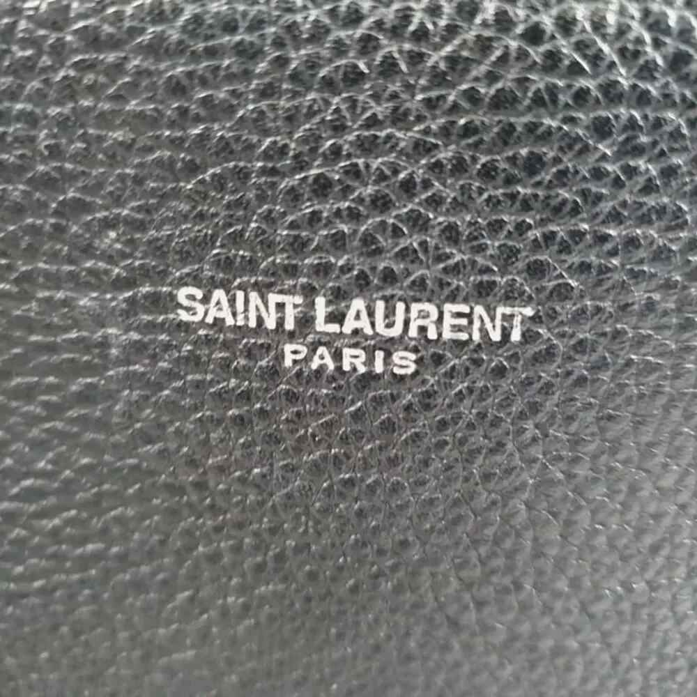 Saint Laurent Sac de Jour Briefcase in Black Calf Leather